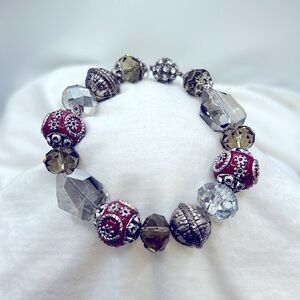 Handmade Bead Bracelet Magnetic Clasp - 7 1/2”